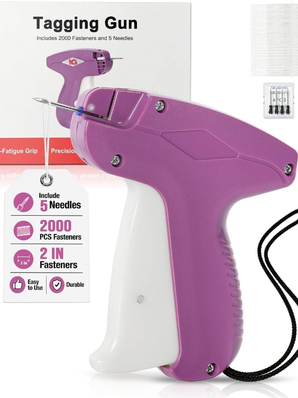Mass Standard Tagging Gun Price Tag Attacher Gun for Clothing with 5 Needles and